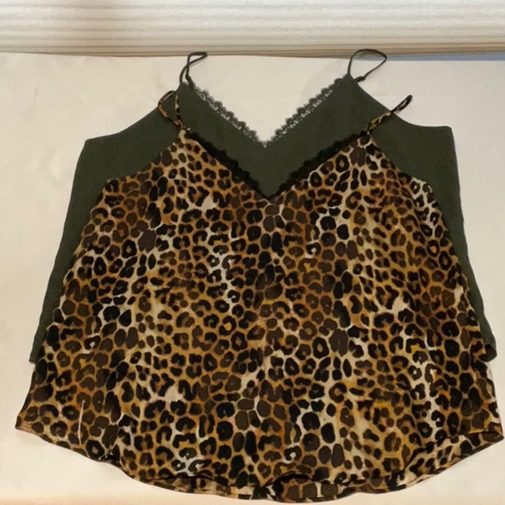 Express Bundle of 2  V-Neck Camis w Lace Detail